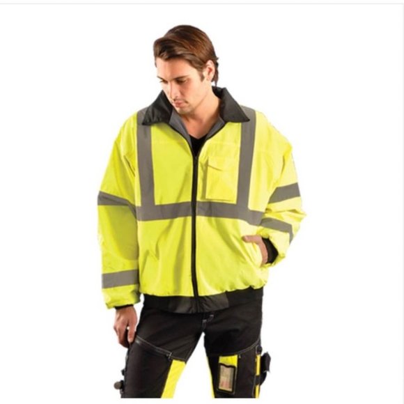 OccuNomix LUX-TJBJ Type R Class 3 Premium 4-In-1 Bomber Jacket - Yellow/Lime - Picture 1 of 14